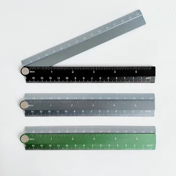 Сгъваема метална пряка линия См инчов скала Метрична гама Точност инструмент за измерване Чертожната линия Канцеларски материали, Ученически