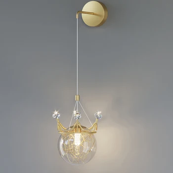 Скандинавски монтиран на стената лампа, нощни осветителни тела за спалнята, модерен led монтиран на стената лампа, творчески лампа за декор на фона в хола, осветление за коридор и преминаването