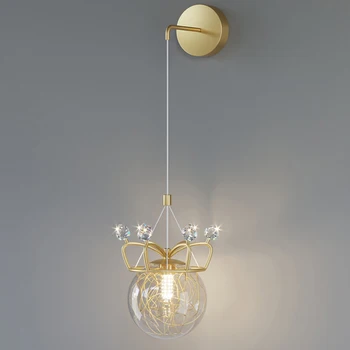 Скандинавски монтиран на стената лампа, нощни осветителни тела за спалнята, модерен led монтиран на стената лампа, творчески лампа за декор на фона в хола, осветление за коридор и преминаването