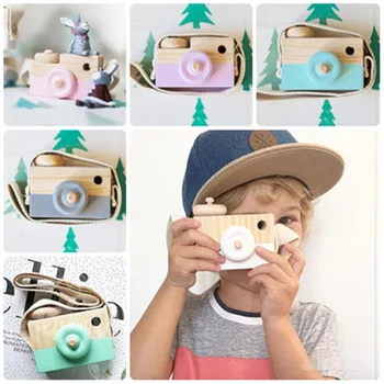 Сладки мини-играчки с дървена камера, сигурна натурална играчка за малки деца, модни дрехи, аксесоари, играчки, подаръци за рожден ден, Коледа, празник