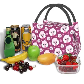 Сладки пудели с цветя модел, термоизолированная чанта за обяд, женски контейнер за обяд, за кучета, за къмпинг, за пътуване, кутия за храна