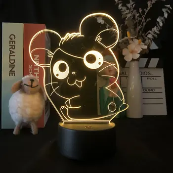 Сладко мишката Аниме 3D led лампи за прикроватного масички Детски цветен подарък за рожден ден Манга лампа за украса на детска стая лампа