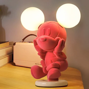 Сладко мишката Декоративна настолна лампа cartoony творчески малка странична лампа за спални скандинавски светодиодна настолна лампа с розов цвят Десктоп осветление за детска стая