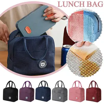 Случайна чанта за обяд, чанта-хладилник, термосумка за жени, детска преносим чанта с лед, платно контейнер за храна, чанта за пикник X7V3