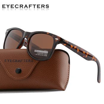 Слънчеви очила в стил костенурка в ретро стил, модни слънчеви очила, реколта мъжки дамски поляризирани слънчеви очила за шофиране, отразени UV400 2140 Кафяв