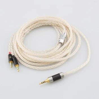 Сменяеми кабела от 100% чисто сребро за Hifiman HE400S, HE-400I, HE-400i (версия с приставка адаптер 2,5 мм), HE560, HE-350, HE1000, HE1000 V2