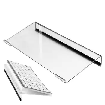 Стойка за компютърна клавиатура с допълнителен наклон за офис Акрилни скоба за клавиатура, висока прозрачност, практична пластмасова скоба