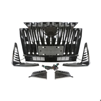 Състезателни решетки Решетка състезателни решетки ABS блясък-черна или хромирана решетка на предната броня с течаща лампа за Trumpchi M6 Pro 2021