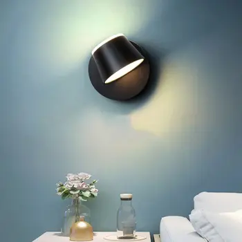 Творчески въртящи стенни лампи Nordic нощни led осветление стена за спални Нови акрилни халба бира с двойна глава с Начало декор се регулира от аплици