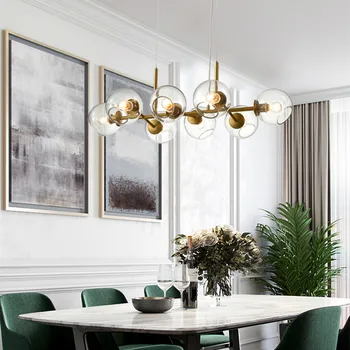 Тела-полилей, модерна стъклена топка, led окачен лампа в скандинавски стил, творчески висящи лампи за дневна, кухня, спалня, домашен декор