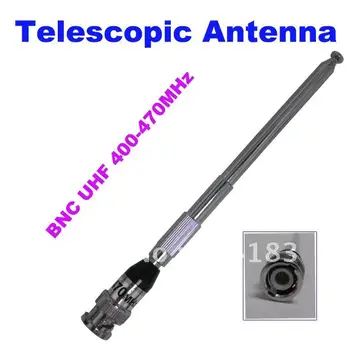 Телескопична антена BNC 400-470 Mhz за двуканална радиостанция, радиоприемник, на преговорния устройство