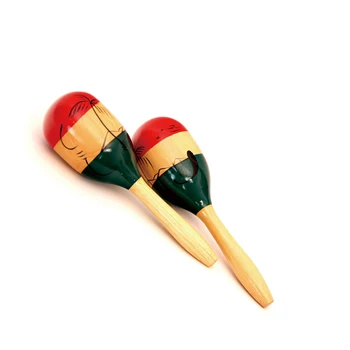 Традиционна детска развитие на играчка Orff музикални инструменти шейкъри дървени маракас ръчно изработени