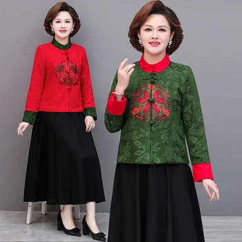 Традиционната китайска блуза, блузи за жени, риза с бродерия на яката-часова, блуза, дамски елегантни дрехи