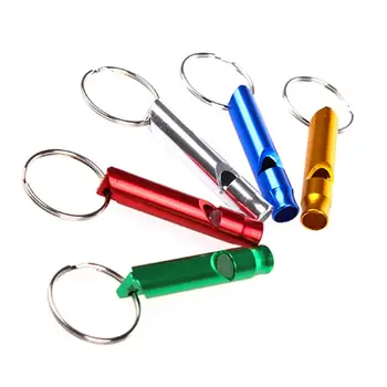 Уличен метален многофункционален свирка-окачване с брелоком за ключове за оцеляване на открито, спешен подарък за екипа на мини размери