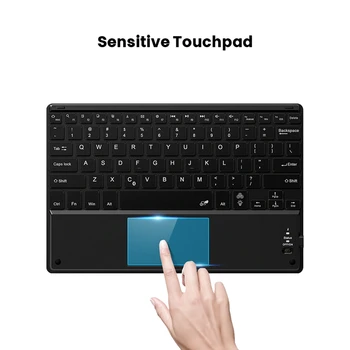Ультратонкая клавиатура за таблет с подсветка и тачпадом, безжична Bluetooth клавиатура с подсветка за Android/Windows/IOS