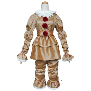 Филмът Жокер Cosplay костюм, Маска Стивън Кинг Глава на ужасите Клоун COS Яке панталони костюм на Хелоуин игра Коледни подаръци