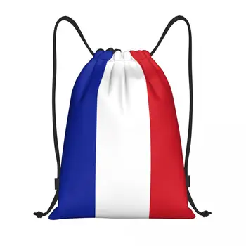 Флаг на Франция Чанта от съвсем малък Мъжки дамски преносима спортна чанта за фитнес френски горделив, раници за съхранение на тренировки