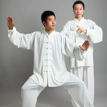 Формата на Тай чи Кунг-фу Традиционната китайска облекло Ушу Тайчи с дълъг ръкав за мъже, форма за кунг-фу, костюми, униформи, дрехи за упражнения