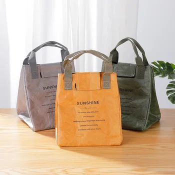 Хартиена чанта за обяд, водоустойчива чанта за изолация, алуминиево фолио, преносима водоустойчива чанта за съхранение на японската чанта, офис работник, студент