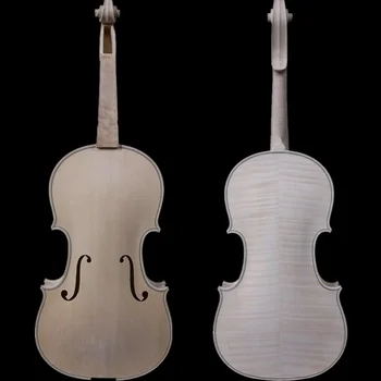 Цигулка ръчно изработени от масивна дървесина с незавършена без облегалка 4/4, бялата цигулка #10095