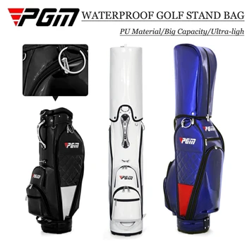 Чанта за влакчета за голф PGM за дами, водоустойчиви, ПУ, стандартна чанта за голф, преносими стика, чанти голям капацитет, пътен пакет, поддръжка на 13-14 стикове