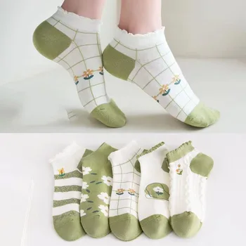 Чорапи дамски летни пролет-лято нови чорапи за момичета памучни чорапи, дневната серия мультяшные чорапи-лодка невидими чорапи